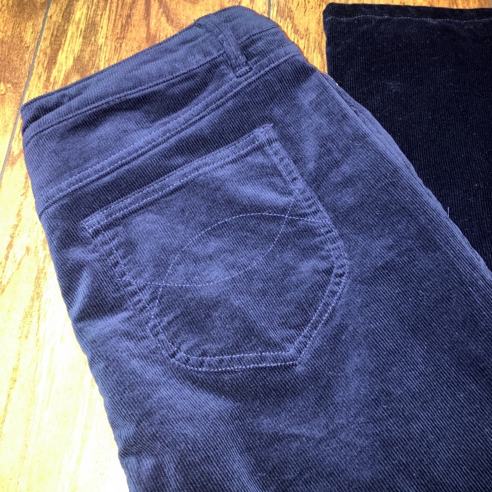 Tribal Dark Blue Corduroy Jeans, Pull-on, Slim, Bootcut
